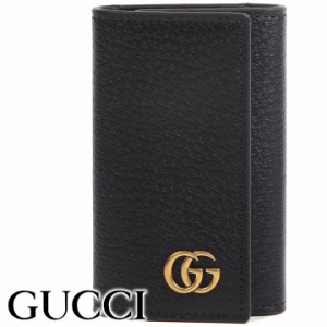 グッチ 6連キーケース GUCCI キーホルダー GGマーモント ブラック レディース メンズ 435305-DJ20T-1000 【父の日 誕生日 お祝い プレゼ