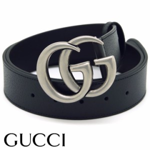 グッチ ベルト GUCCI GGマーモント ダブルG Gバックル メンズベルト ブラック アンティークシルバー 406831-DJ20N-1000 【父の日 誕生日 