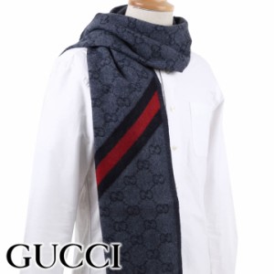 グッチ マフラー GUCCI ウェビングライン GG柄マフラー ユニセックス 男女兼用 メンズ レディース ミッドナイトブルー 570603 3G200 4068