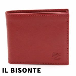 イルビゾンテ 財布 二つ折り財布 メンズ IL BISONTE メンズ レディース 本革 レッド SBW007 PV0005 RE155（C0487 245） 【父の日 誕生日 