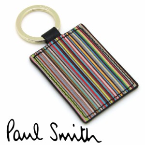 ポールスミス Paul Smith キーリング キーホルダー レザー ブラック マルチストライプ M1A-4780-BMULTI 79 【父の日 誕生日 お祝い プレ