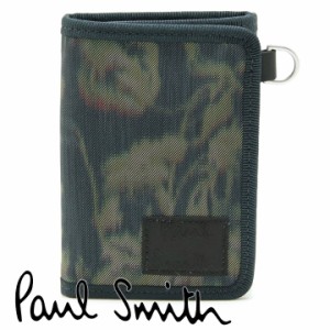 ポールスミス 財布 Paul Smith 三つ折り財布 レディース メンズ ローズパターン モスグリーン M1A-6866-GDROSE PR 【母の日 誕生日 お祝