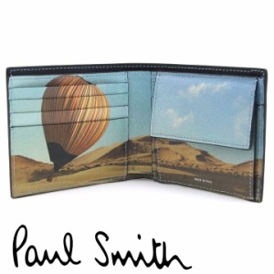 ポールスミス 財布 Paul Smith 二つ折り財布 メンズ ブラック シグネチャーストライプ バルーン M1A-4833-MBALLO 79 【父の日 誕生日 お