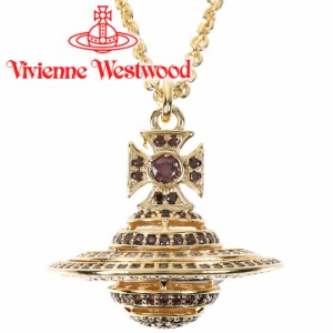 ヴィヴィアンウエストウッド ネックレス レディース Vivienne Westwood オーブ ヴィヴィアン エルミンペンダント ゴールド×ブラウン 630