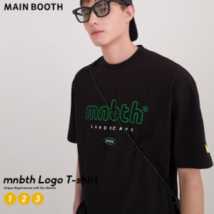 【メール便対応】 MAIN BOOTH メインブース ペア tシャツ 半袖 おそろ カップル ペアルック ロゴ 韓国 ファッション ブランド オルチャン