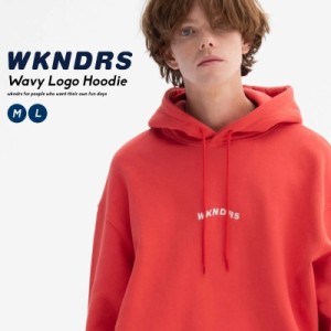 WKNDRS ウィークエンダーズ メンズ パーカー トップス フーディー スウェット シャツ プルオーバー ウェーブ ロゴ 綿100％ コットン100％