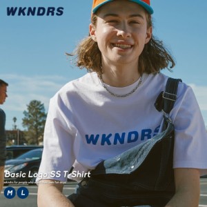【メール便対応】 WKNDRS ウィークエンダーズ メンズ tシャツ 半袖 ロゴt トップス 綿100％ コットン100％ 春 夏 韓国 ファッション ブラ