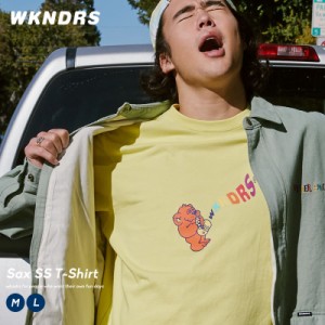 【メール便対応】 WKNDRS ウィークエンダーズ メンズ tシャツ 半袖 ネオンカラー 蛍光 綿100％ コットン100％ イラスト Jiro 春 夏 韓国 