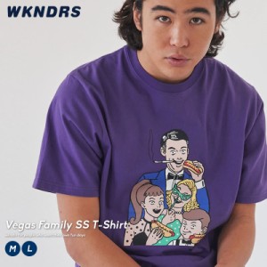 【メール便対応】 WKNDRS ウィークエンダーズ メンズ tシャツ 半袖 綿100％ コットン100％ イラスト ラスベガス 春 夏 韓国 ファッション