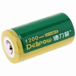 【新品】 【レビューを書いて送料無料】 【メール便対応】デリパワー CR123A 3V 1200mAh リン酸鉄リチウム充電電池 800-0116 グリーン 1