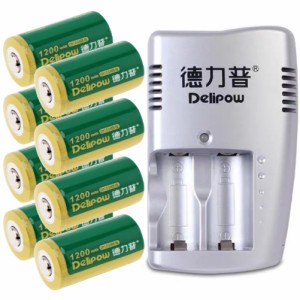 【新品】【メール便対応】【レビューを書いて送料無料】デリパワー CR123A 3V 1200mAh リン酸鉄リチウム充電電池 セット(800-0116 充電電