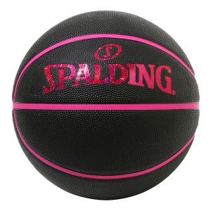 【送料無料】正規販売店 スポルディング バスケットボール ホログラム ブラック×ピンク 6号球 84-534J