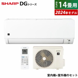 エアコン 14畳用 シャープ 4.0kW 200V DGシリーズ 2024年モデル プラズマクラスター AY-S40DG2-W-SET ホワイト系 AY-S40DG2 + AU-S40DGY