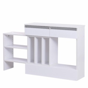 JKプラン 鏡面キッチン オープンラック 白 カウンター FKS-0001-WH ホワイト