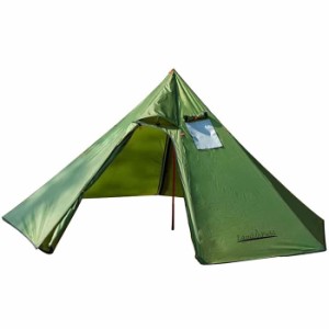 Landfield テント ワンポールテント 2〜3人用 ティピー型テント 煙突穴付き LF-OT010-GR キャンプテント