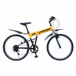 ミムゴ 折りたたみ自転車 26インチ 6段変速 HUMMER FサスFD-MTB266SL MG-HM266L イエロー