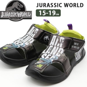 ジュラシックワールド ジュラシックパーク 恐竜 サンダル キッズ 子供 ジュニア 靴 ブラック 黒 ティラノサウルス レックス モササウルス