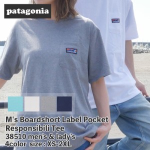 新品 パタゴニア Patagonia Ms Boardshort Label Pocket Responsibili Tee ラベル ポケット レスポンシビリ Tシャツ 38510 半袖Tシャツ