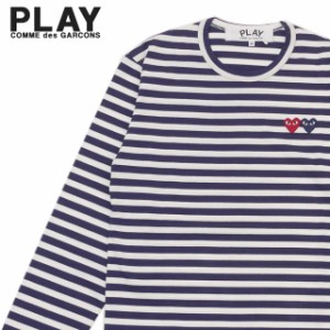 新品 プレイ コムデギャルソン PLAY COMME des GARCONS MENS BORDER 2HEART L/S TEE 長袖Tシャツ NAVY ネイビー 紺 TOPS