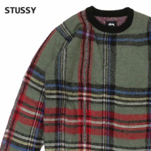 新品 ステューシー STUSSY Plaid Mohair Sweater プレイド モヘア セーター GREEN グリーン TOPS