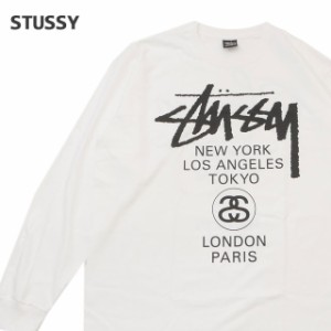 新品 ステューシー STUSSY WORLD TOUR LS TEE 長袖Tシャツ WHITE ホワイト 白 TOPS