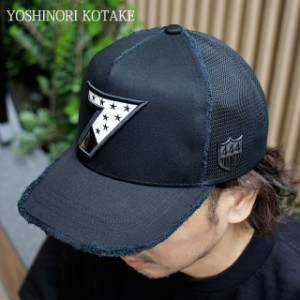 新品 ヨシノリコタケ YOSHINORI KOTAKE 2TONE 7LOGO MESH CAP メッシュキャップ BLACK ブラック ヘッドウェア