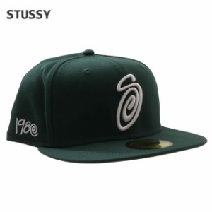 新品 ステューシー STUSSY CURLY S 59FIFTY NEW ERA CAP Sロゴ ニューエラ キャップ FOREST GREEN フォレストグリーン ヘッドウェア