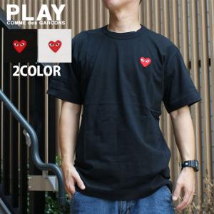 ★COMME des GARCONS★ブラックハート ワッペン 半袖シャツ PLAY コムデギャルソン Tシャツ Wハート・ワッペン 黒