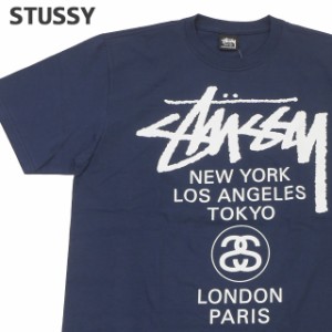 (2024新作)新品 ステューシー STUSSY WORLD TOUR TEE ワールド ツアー Tシャツ スケート ストリート エイトボール ストックロゴ ストゥー