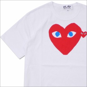 新品 プレイ コムデギャルソン PLAY COMME des GARCONS MENS BLUE EYE HEART PRINT TEE WHITExRED 200-007771-040 (半袖Tシャツ)