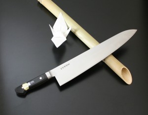 送料無料！！源兼正作口金付黒合板牛刀　360mm