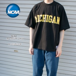 ●クロネコゆうパケット１点まで可 セール NCAA メンズ ミシガン カレッジプリント 半袖 Tシャツ KC7063 男性 トップス クルー カジュア