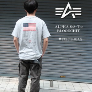 セール　●クロネコゆうパケット１点まで可 ALPHA INDUSTRIES アルファ インダストリーズ  バックプリント 半袖tシャツ tc1570-08 メンズ