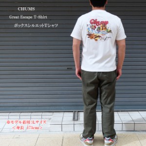 チャムス chums メンズ グレートエスケープTシャツ 半袖tシャツ ch01-2370【CHUMS/男性/トップス/クルー/パラシュート/プリントアウトド