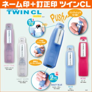 【送料無料】  ツインCL キャップレス タニエバー  (ネーム印＋訂正印)(印鑑 ハンコ はんこ 判子 浸透印 なま認印 ネーム印 修正印 スタ