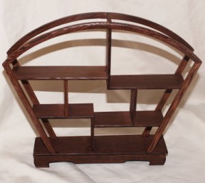 木製 珍品棚 茶架 扇型棚 小サイズ　214S01