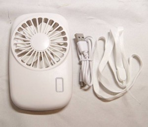 スリムポケットファン ポータブル扇風機 パンダ FAN003-WH ホワイト　USB充電式