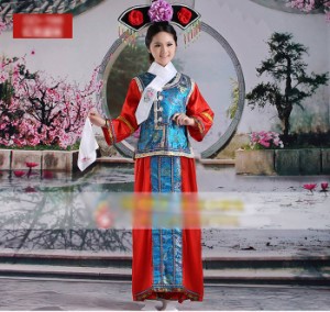 中華古装 清朝王妃皇女服 チャイナドレス 髪飾り付き 3サイズ Eタイプ