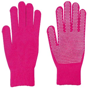 カラーのびのび手袋 大 すべり止め付 蛍光ピンク 運動会・発表会 手袋