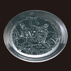 ガラス丸皿 φ150mm 美術・画材・書道 記念品・贈答品・景品