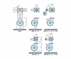イマオコーポレーション キャスタ（ＦＦシリーズ） 1個 CAFF-100SBL