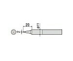 太洋電機産業（goot） 替こて先 CX/CXR-100用 2C型 1本 CXR-100RT-2C