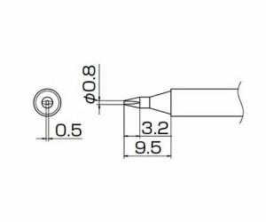 白光（HAKKO） こて先　0.8D型 1本 T13-D08