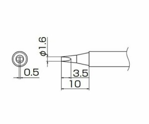 白光（HAKKO） こて先　1.6D型 1本 T13-D16