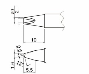 白光（HAKKO） こて先　溝付き 1本 T20-1610