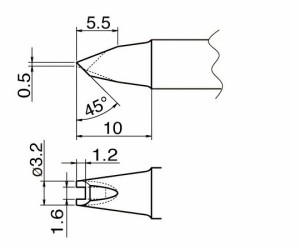 白光（HAKKO） こて先　溝付き 1本 T20-1611