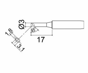 白光（HAKKO） こて先　くぼみ付 1本 900M-T-3CM