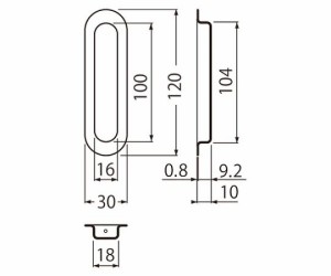 シロクマ アクティ長戸引手120ミリクローム 1個 MB-1