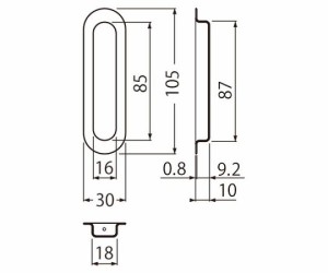 シロクマ アクティ長戸引手105ミリクローム 1個 MB-1