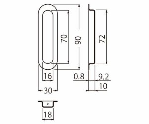 シロクマ アクティ長戸引手90ミリクローム 1個 MB-1